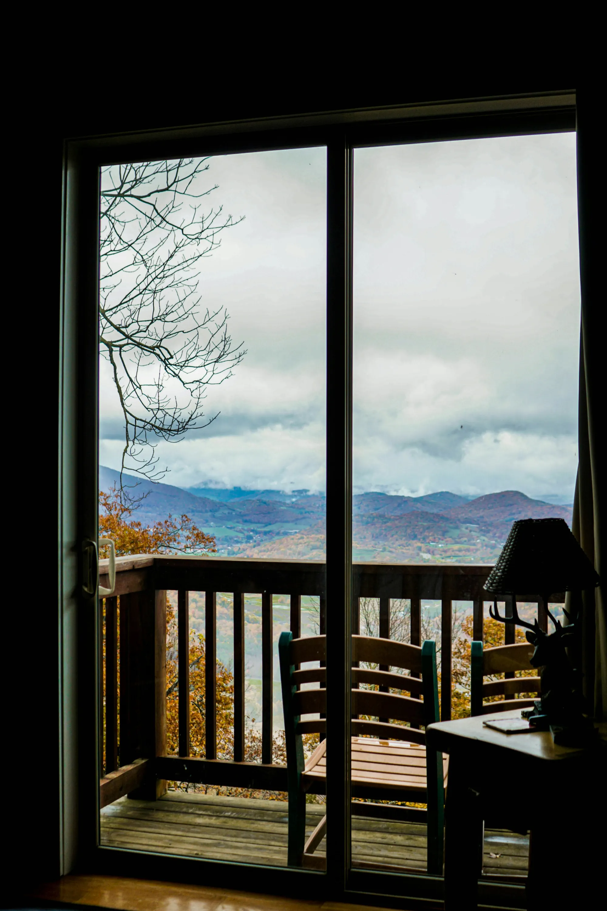 Mountain view from a cabin deck near West Jefferson, North Carolina, six miles from Fleetwood